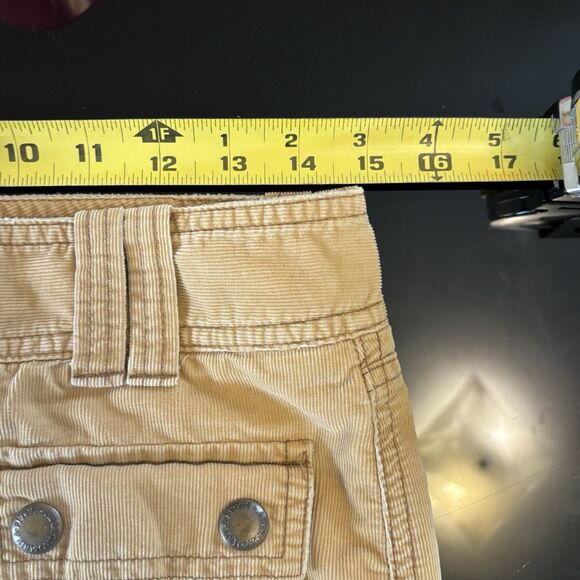 Abercrombie & Fitch Vintage Y2K Tan Corduroy Mini Micro Skirt 0 Low Rise Preppy - Picture 5 of 6